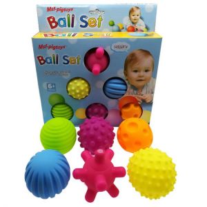 Smartbuy איזי בייבי - כל מה שתינוק צריך So hand grasping ball tactile perception soft ball BB ball baby toy  6 sets